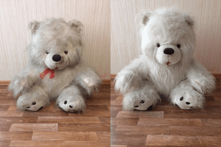 мягкой игрушки - большого медведя в Волжском